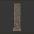 Wooden Pyramid Shaped Sculpture With Drawer Design And Intricate Carvings