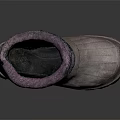 Warm Winter Snow Boots With Purple Fur Trim And Buckle Strap Design