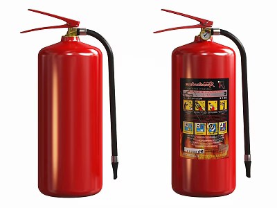 Red Fire Extinguishers Essential Fire Safety Equipment for Home and Office 3d model