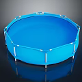 Blue Octagonal Above Ground Pool With Metal Frame And Durable Material For Outdoor Use 3d model