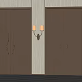 Modern Elegant Bronze Double Doors With Intricate Patterns Wall Sconces And Room Numbers 501 502