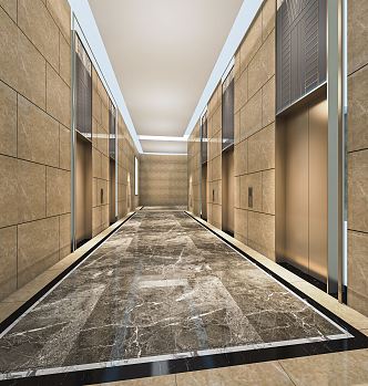 Modern Elevator Hall Elevator Office Corridor Office Building Elevator Car 3d model