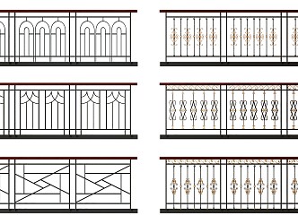 Modern Railing Wrought Iron Railing Combination 3d model