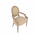 Elegant Upholstered Stool With Armrests Light Beige Seat And Wooden Frame Design