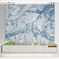 Commercial Planning Display Model With Map Background Green Grass And White Buildings