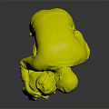 Two People Elderly And Younger Sharing Affectionate Hug And Kiss 3d model