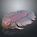 Intricate Purple Pink Trilobite With Decorative Carapace Gemstone Accents And Fins