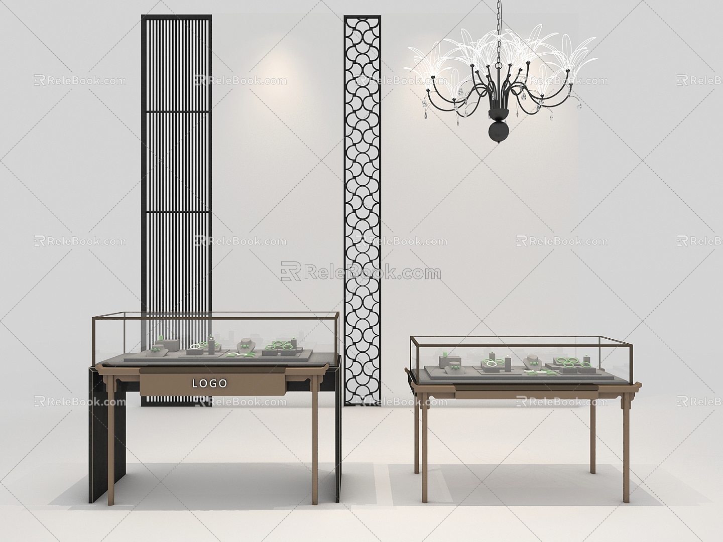 New Chinese Jewelry Sales Cabinet Jade Sales Cabinet Jade Sales Cabinet Jewelry Display Cabinet 3d model