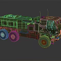 Olive Green Military Truck With Six Wheeled Cargo Bed And Antenna Structure