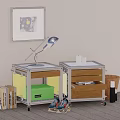Modern Entryway Cabinet And Side Cabinet With Wooden Drawers Metal Frame Storage Boxes And Shoes