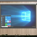 Projection Monitoring System Featuring Wall Mounted Projector Screen For Real Time Indoor Surveillance