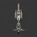 Futuristic Mechanical Structure With Circular Base Gear Components And Metallic Tower Parts