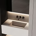 Modern Washbasin Vanity With Mirror LED Lighting And Sleek Faucet Design