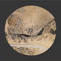 Detailed Rock Mountain Landscape Model With Vegetation Pathway And Surface Texture
