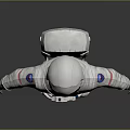 White Astronaut Space Suit Equipment With Blue Red Patches For Space Exploration