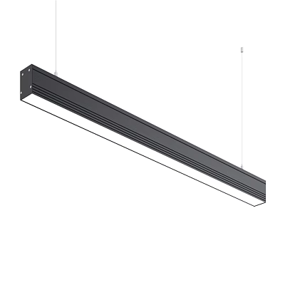 Modern Linear Pendant Light With Black Frame And White LED Lighting For Indoor Use 3d model