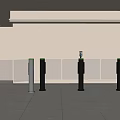 Public Facilities Silver Turnstiles Featuring Green Indicator Lights In Spacious Indoor Setting With Tile Floor