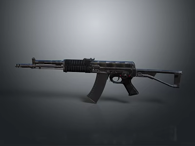 Modern Assault Rifle With Black Barrel Magazine And Tactical Stock 3d model