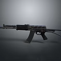 Modern Assault Rifle With Black Barrel Magazine And Tactical Stock
