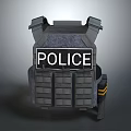 Tactical Military Style Police Vest with Protective Plates and POLICE Lettering
