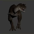 Realistic 3D Dinosaur Model With Standing Pose And Open Mouth Detailed Texture