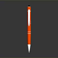 Sleek Shiny Red Pen With Silver Clip In Upright Position On Gray Background