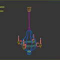 Classic Iron Chandelier With Wooden Top And Candle Shaped Lights