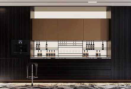 Modern Light Luxury Wine Cabinet Finished Wine Cabinet Home Wine Cabinet Italian Light Luxury Wine Rack Wine Rack Luminous Slab 3d model