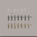 Assorted Door Handles With Ornate Designs And Various Colors On 3d model