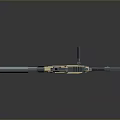 Black And Orange Tactical Rifle With Scope Magazine And Modern Design