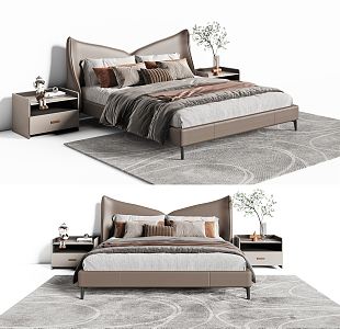 Modern Double Bed 3d model