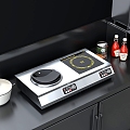 Induction Cooker Commercial Double Stove Stainless Steel Concave Knob Kitchen Worktable Taiwan Commercial Stove 3d model