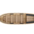 Traditional Wooden Boat With Natural Wood Planks Internal Seats And Handcrafted Design