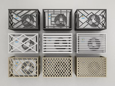 Air conditioner external unit Air conditioner rack External unit bracket Shutter grille Storage rack Shades Air conditioner external hood Protective cover 3d model