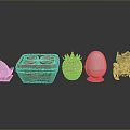 Stylish Decorative Furniture Chair Featuring Green Ornaments And Unique Decor Objects