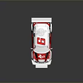Racing Car Model With Red White Black Livery Number 16 And Rear Spoiler