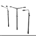 Modern Outdoor Street Lights With Metal Poles And Multiple Curved Lamp Arms