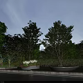 Lush Garden Landscape Design With Diverse Trees Greenery And Well Maintained Lawn Area