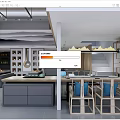 Modern Open Kitchen Interior With Island Counter Pendant Lights And Wooden Chairs