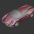 Pink Sports Car with Modern Sleek Exterior Design Black Windows and Silver Wheels