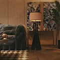 Elegant Living Dining Room Interior With Sofa Coffee Table Rug And Floor to Ceiling Windows