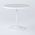 Modern Round Dining Table With Sleek Metal Base And Minimalist Design 3d model