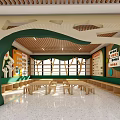 Wooden Shoe Bench in Warm Kindergarten Interior with Child Friendly Design and Playful Decor