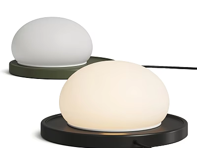 Modern Table Lamps With Spherical Shades And Different Base Colors 3d model