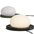 Modern Table Lamps With Spherical Shades And Different Base Colors 3d model