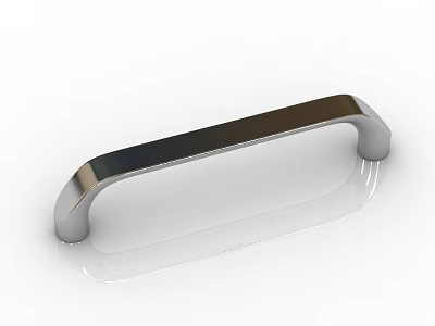 Stainless Steel Furniture Handle With Smooth Surface Long Curved Ends And Silver Finish 3d model