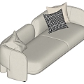 Modern cream style multiplayer sofa 3d model