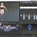 Game Movie Character with Blonde Hair Pink Black Top White Pants Brown Boots Ribbon Details
