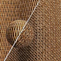 Artistic Woven Bamboo Components Featuring Sphere And Intricate Weave Patterns