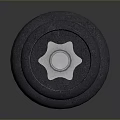Black Adjustable Dumbbell With Metal Nuts And Weight Plates For Home Fitness Use